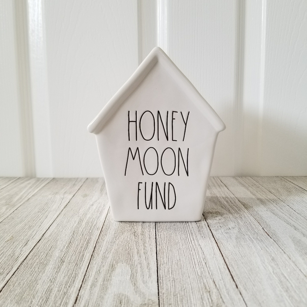 Rae Dunn HONEY MOON FUND Ceramic Piggy Bank